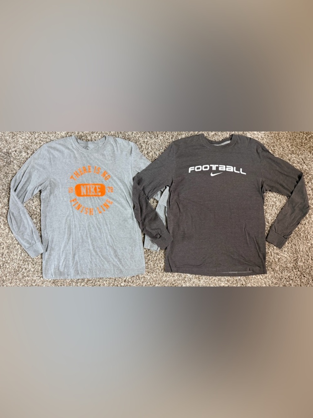 Two Nike Long-Sleeved Men’s Size Large Shirts ~ Football & Track